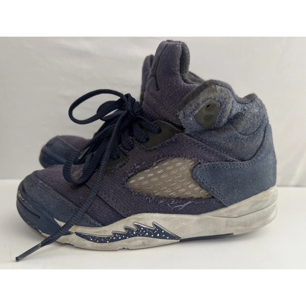 Jordan 5 Retro SE Craft Midnight Navy Kids Sneakers FN5453-400 Size 12C